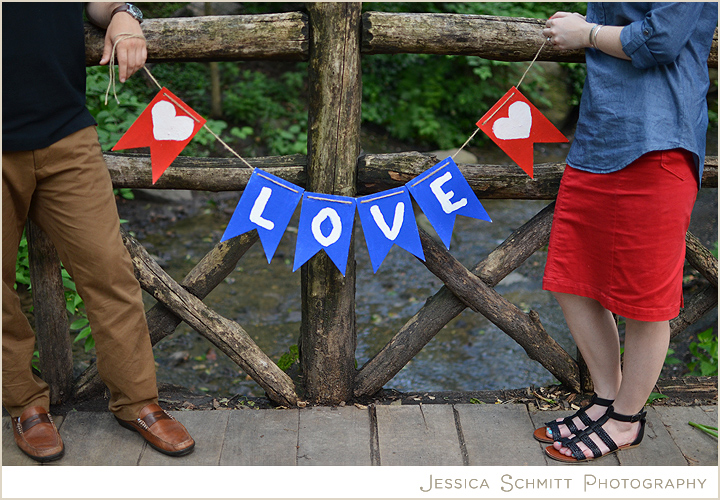 Wedding love banner engagement photo