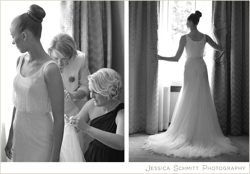 bride-getting-ready-wedding-day Wedding suite in Georgetown Ritz Carlton bride getting ready