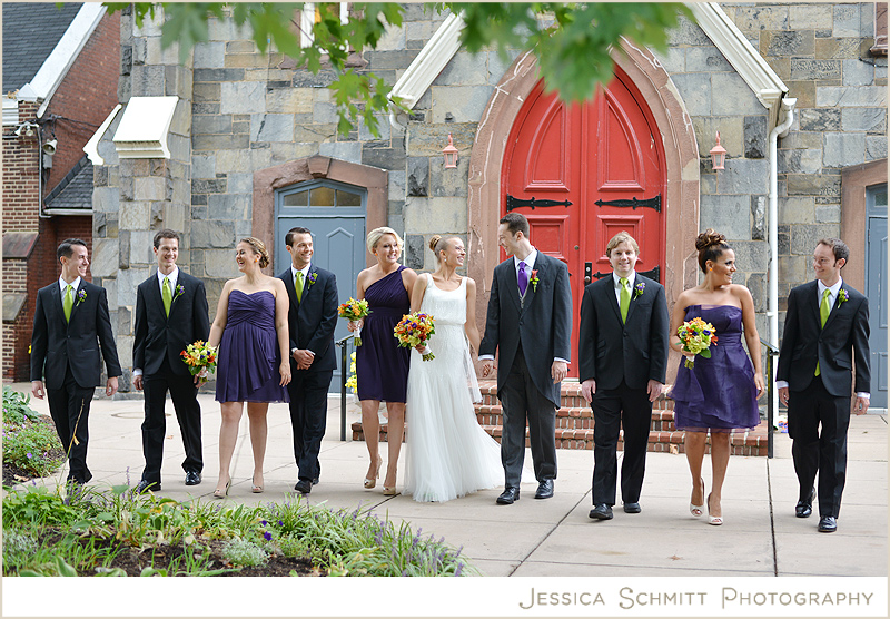 wedding-bridal-party-walking-photo Grace Church Wedding Photography Georgetown, Washington DC.
