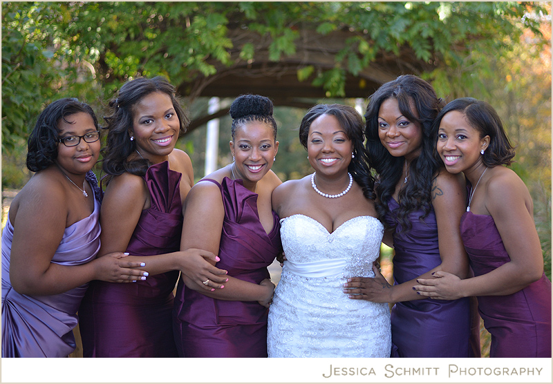bridesmaids-shades-of-purple Poconos Wedding photography Pennsylvania