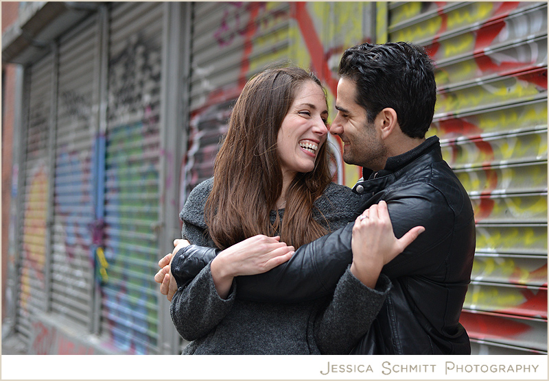 nyc-graffiti-ny-engagament-photography cool locations for NYC engagement photography graffiti