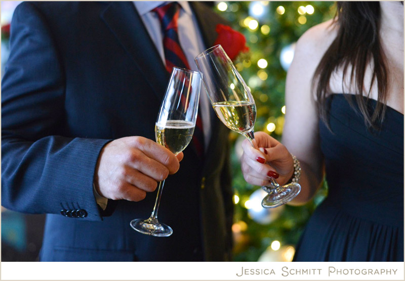 christmas-wedding-toast Mandarin Oriental Hotel Wedding NYC wedding photography