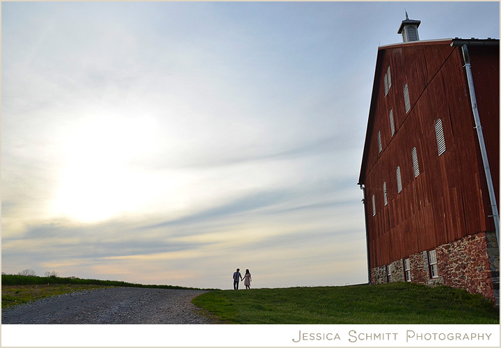 wedding-engagement-photography-horizon-silhouette NY barn wedding engagement photography