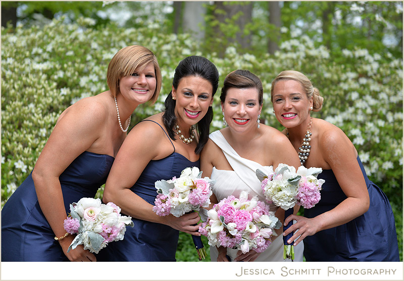 bridesmaids-beautiful-dark-blue-dresses maryland wedding photography
