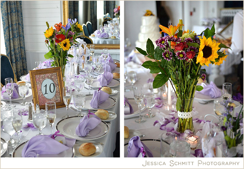 wedding-reception-wildflower-centerpieces danfords hotel marina wedding, long island
