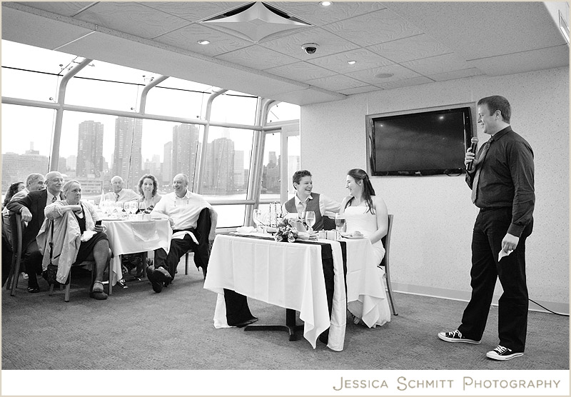 wedding-toast horn blower yacht wedding nyc