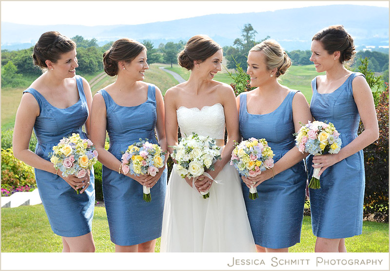 blue-dress-bridesmaids-raw-silk Musket Ridge Wedding photography
