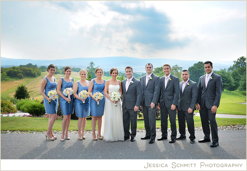 wedding-party-blue-pink Musket Ridge Wedding photography maryland
