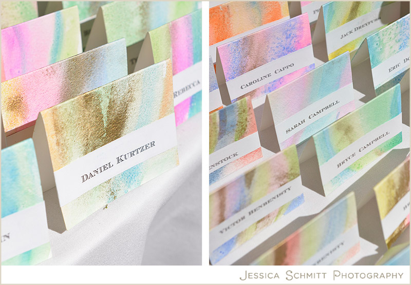 colorful-painting-escort-cards colorful escort cards wedding