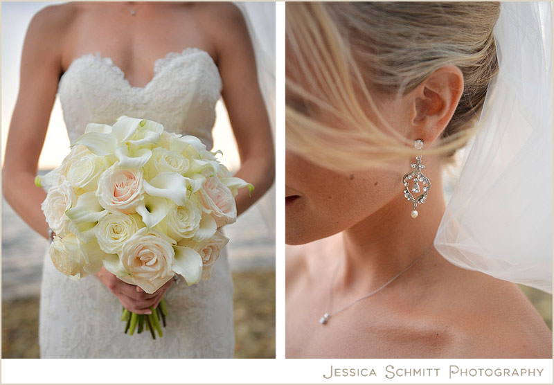 bride-white-rose-lily-bouquet shelter island wedding photography, NY
