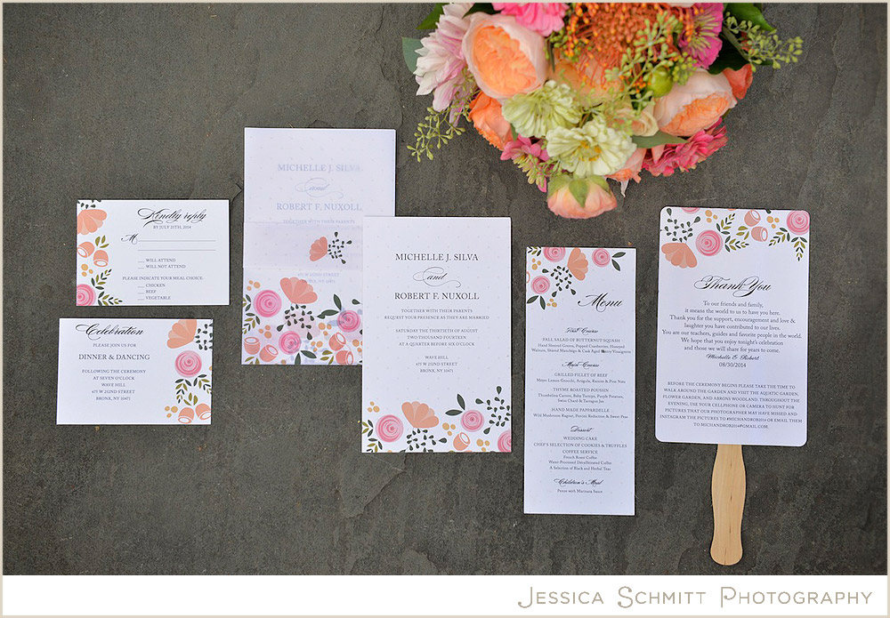 modern-pink-orange-wedding-invitations Modern pink orange wedding invitation