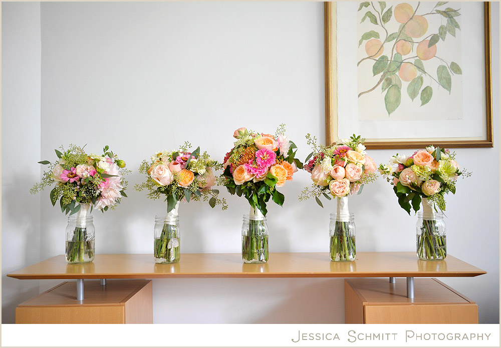 pink-orange-wedding-flowers-bouquet Bouquets by Karma Flowers, NY Wedding