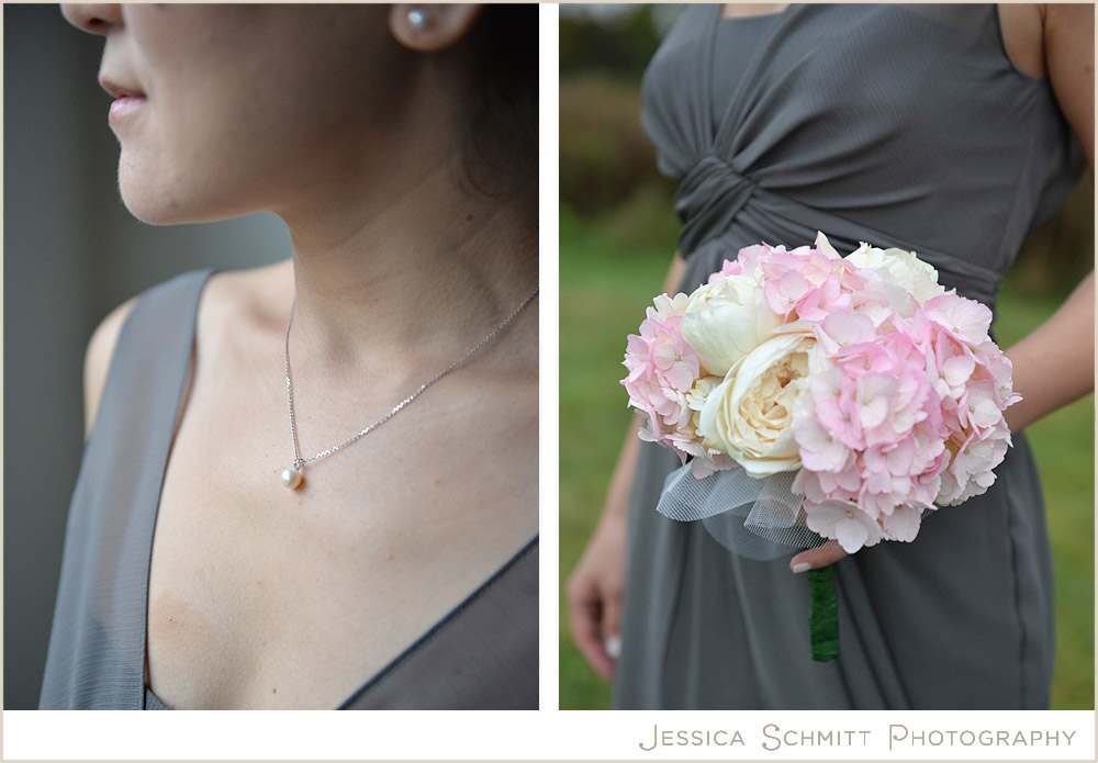 bridesmaid-gray-dress Bridesmaids gray and pink