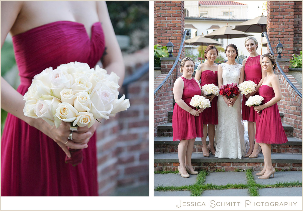 bridesmaids-red-dresses long island wedding photography