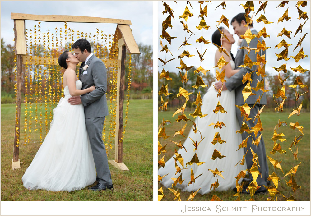 gold-crane-paper-wedding oragami gold paper crane wedding