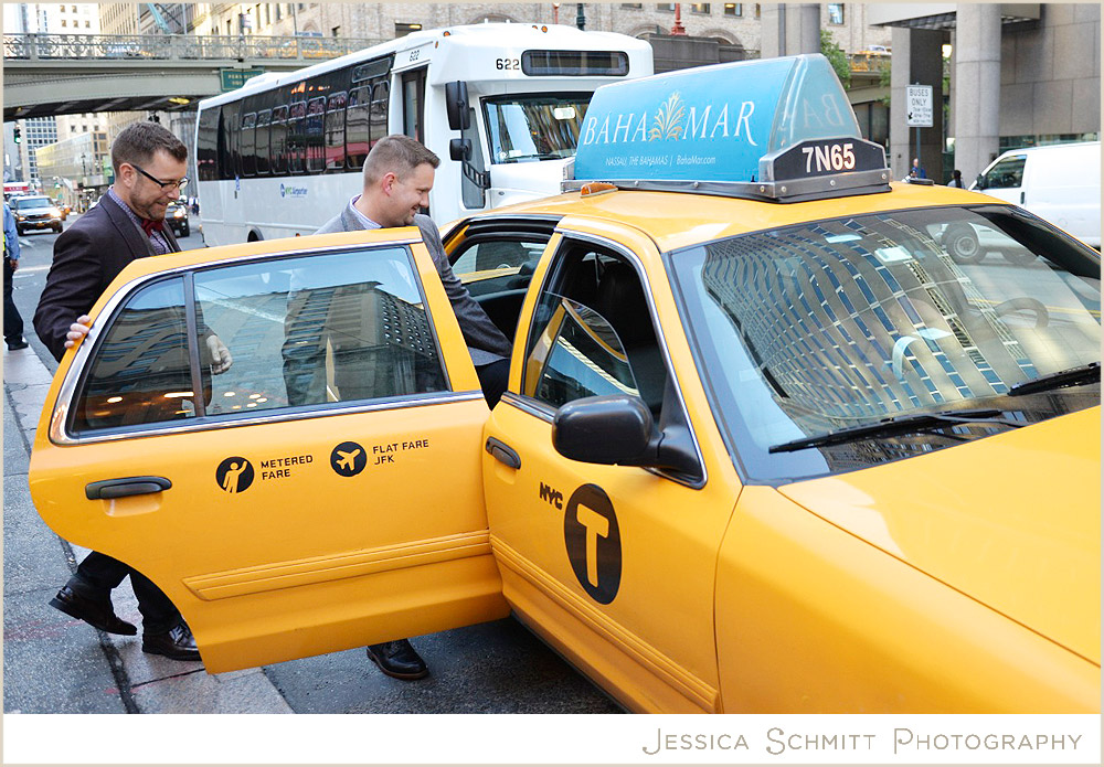 groom-taxi-ride-wedding-nyc grand central taxi wedding photography nyc