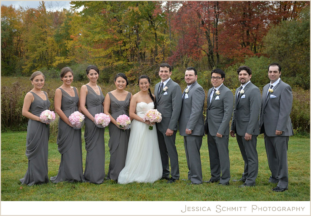 wedding-party-gray-pink-color Hudson Valley wedding photography NY