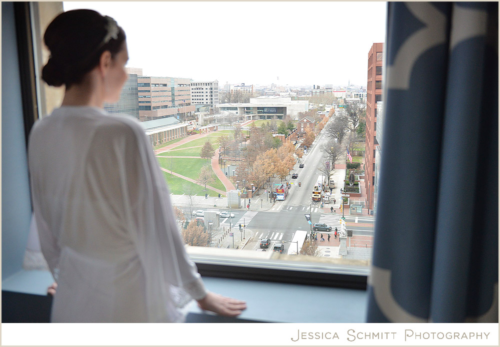 wedding-day-window bride looking out the window wedding day