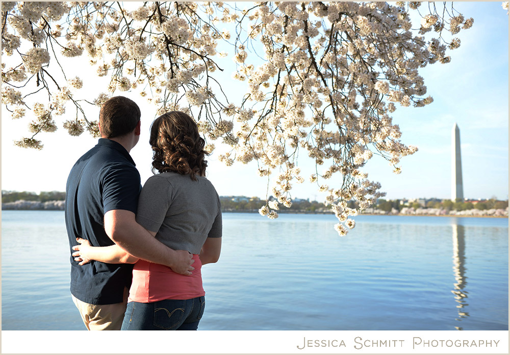 cherry-blossoms-monument-engagement Cherry Blossom Washington DC engagement photography