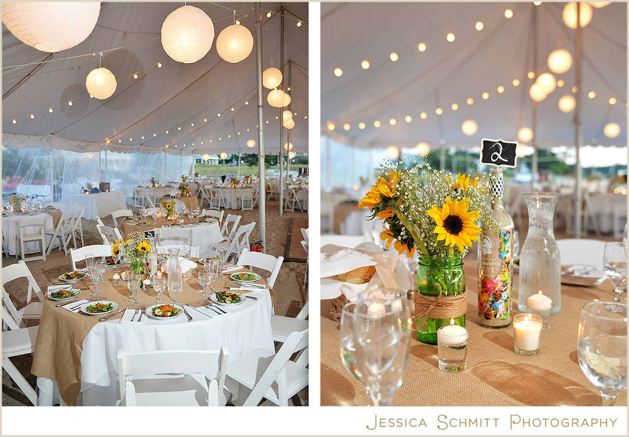 wedding reception sunflowers