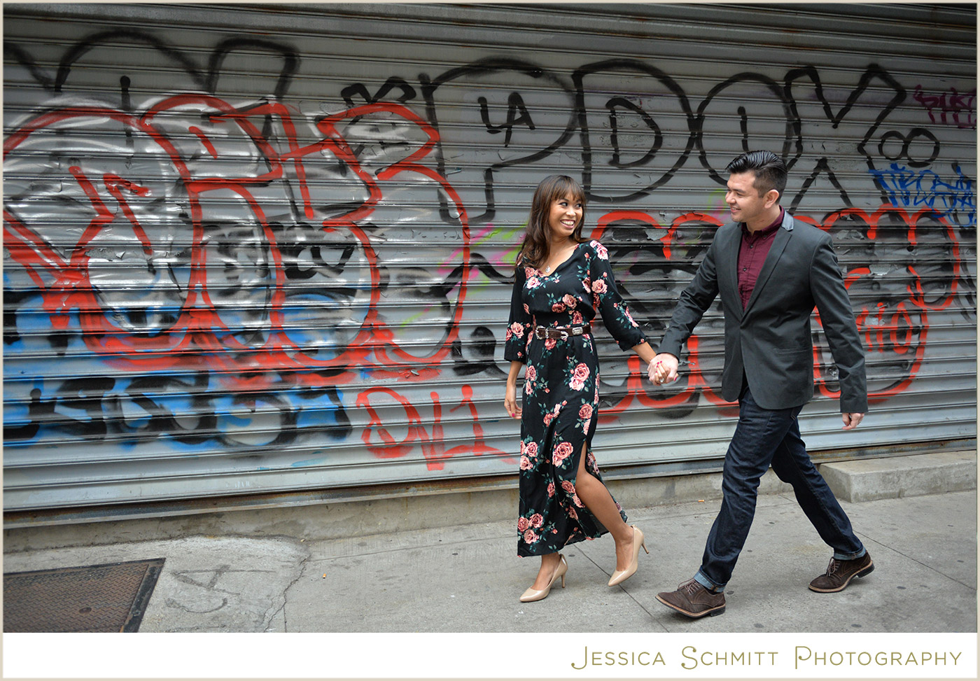 NYC graffiti engagement photography