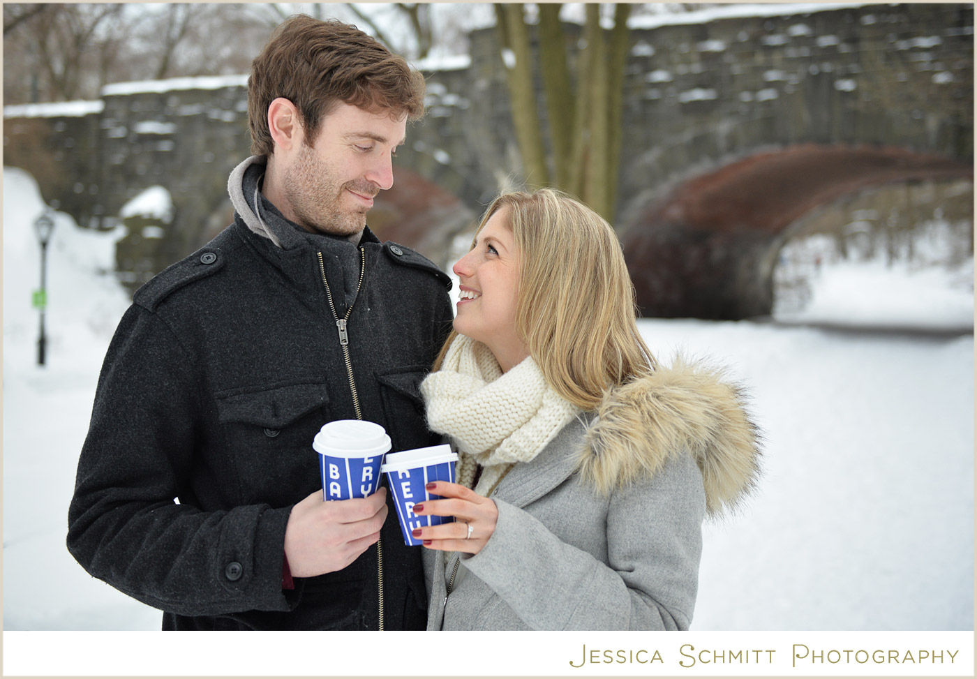 valentines snow central park engagement