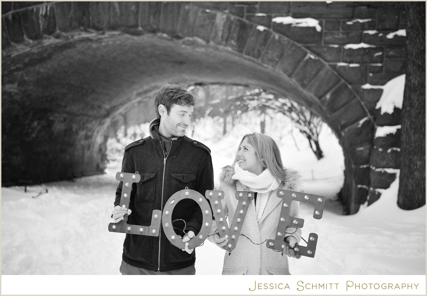 valentines snow central park engagement
