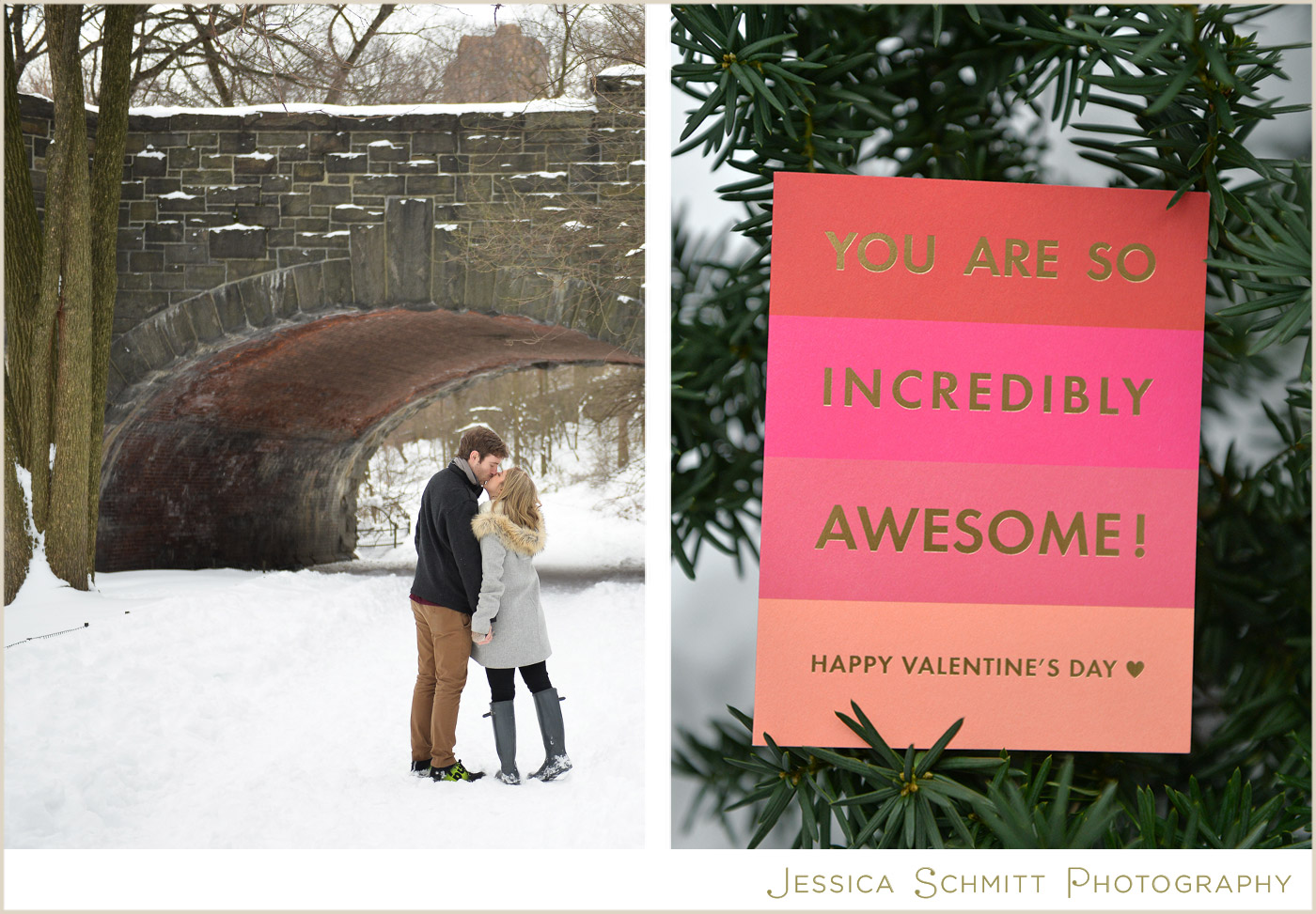valentines snow central park engagement