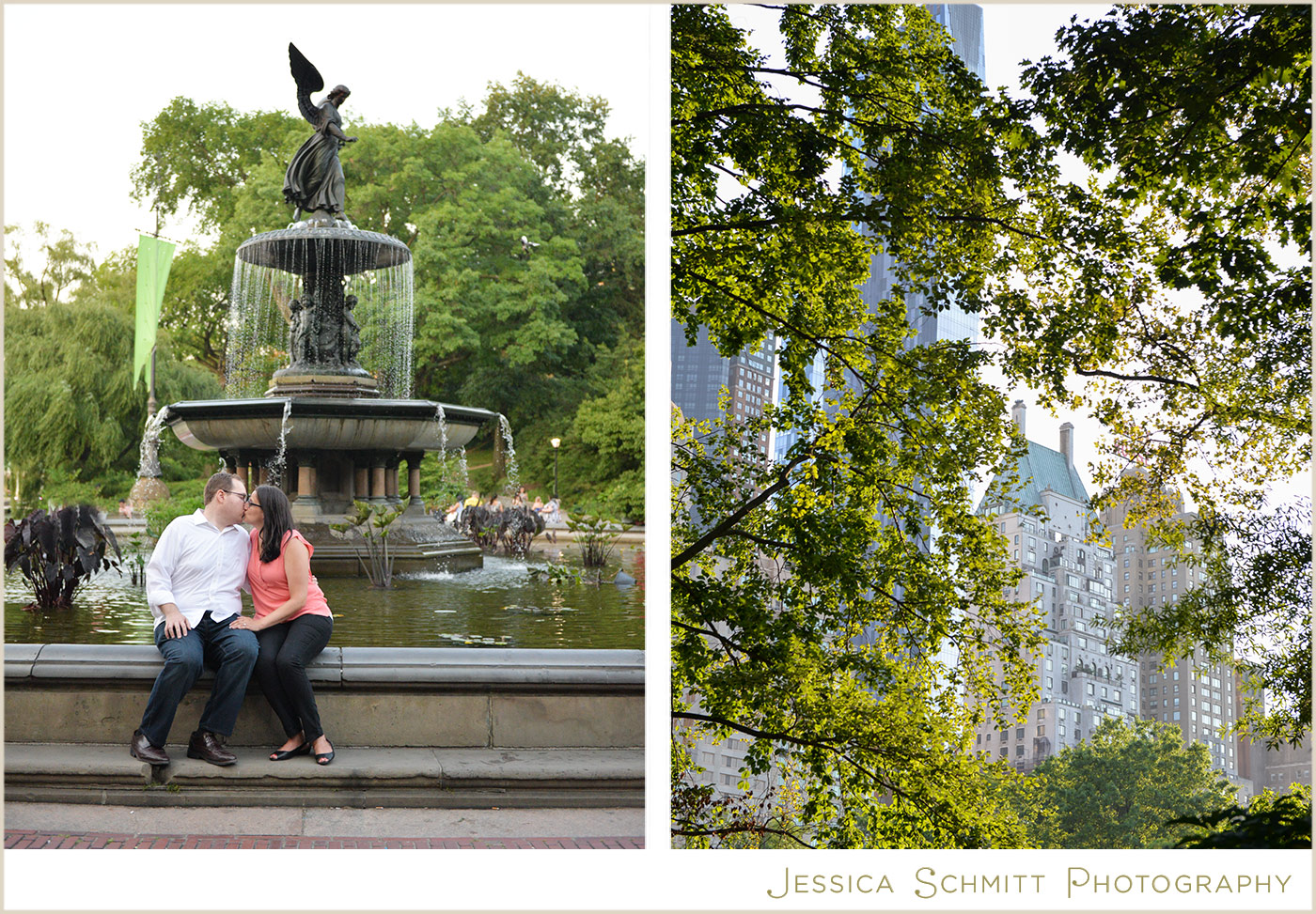 central park summer engagement