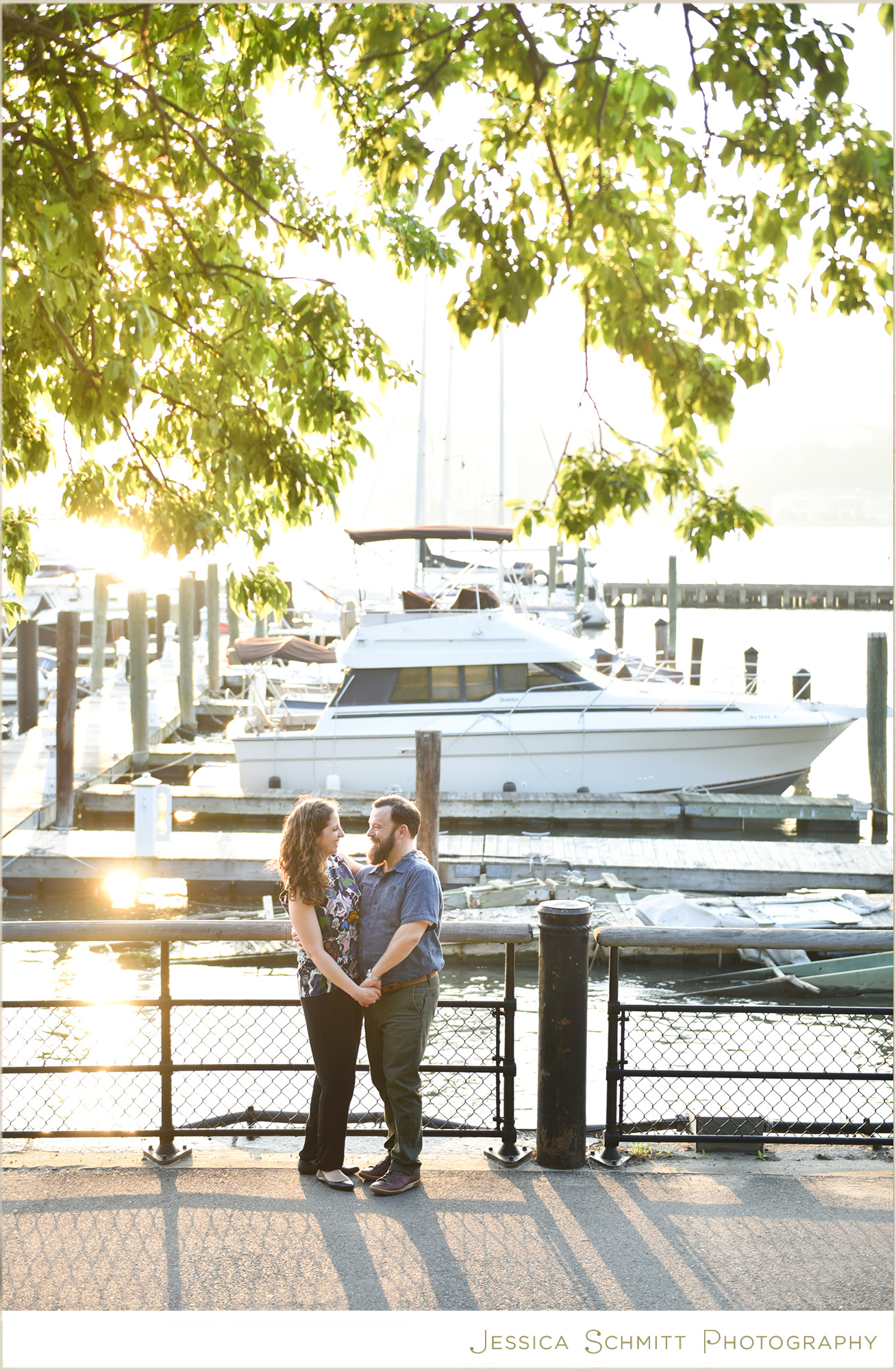 riverside park engagement photo