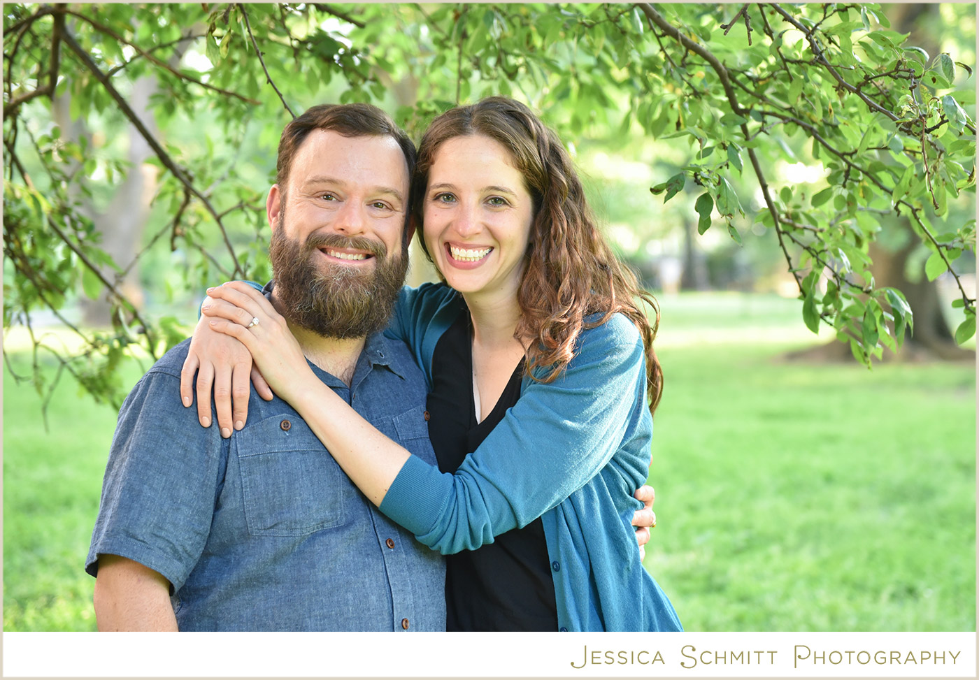 riverside park engagement photo
