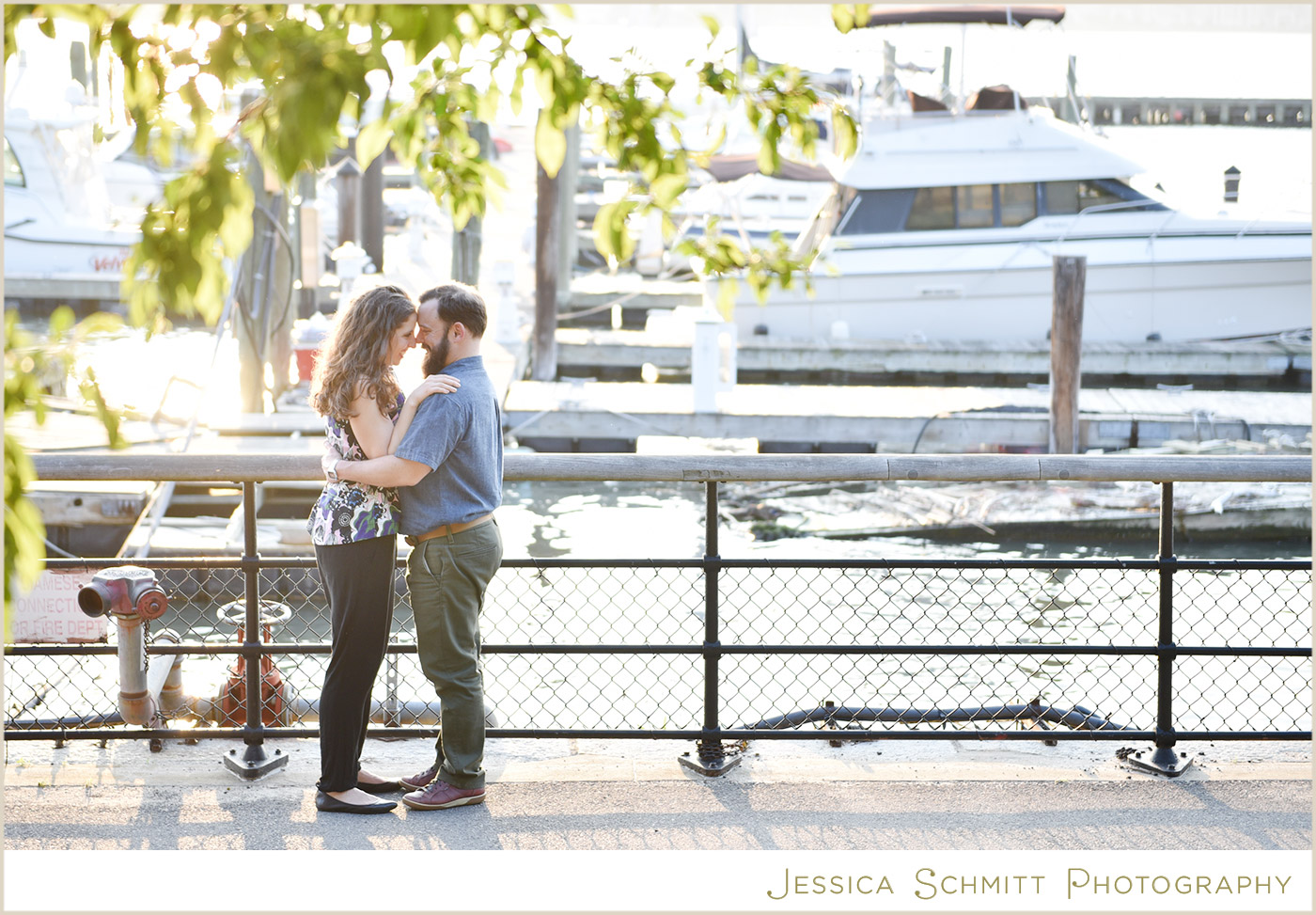 riverside park engagement photo
