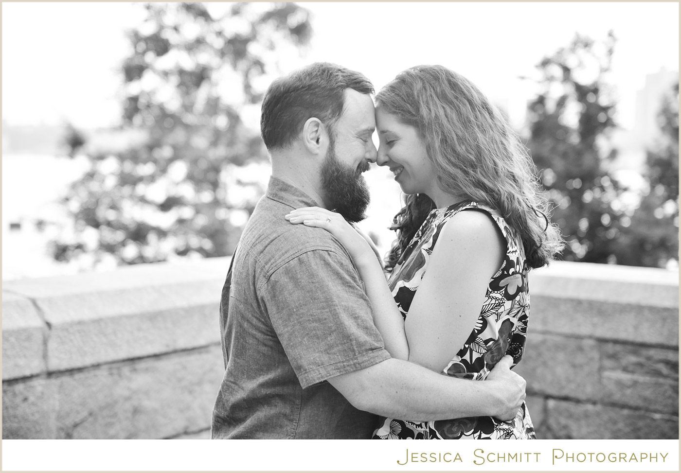 riverside park engagement photo