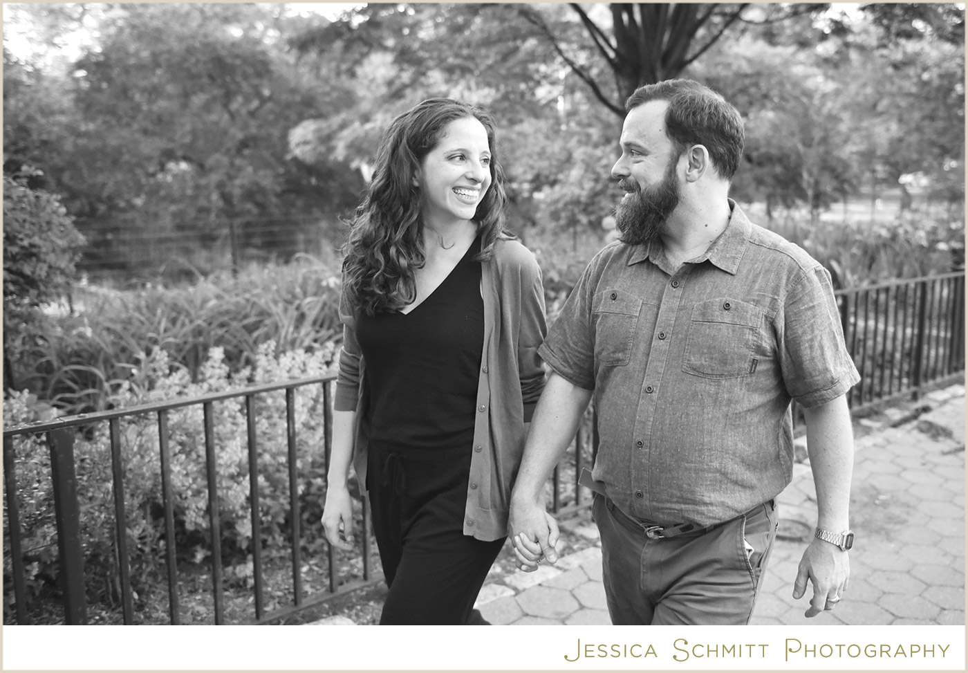 riverside park engagement photo