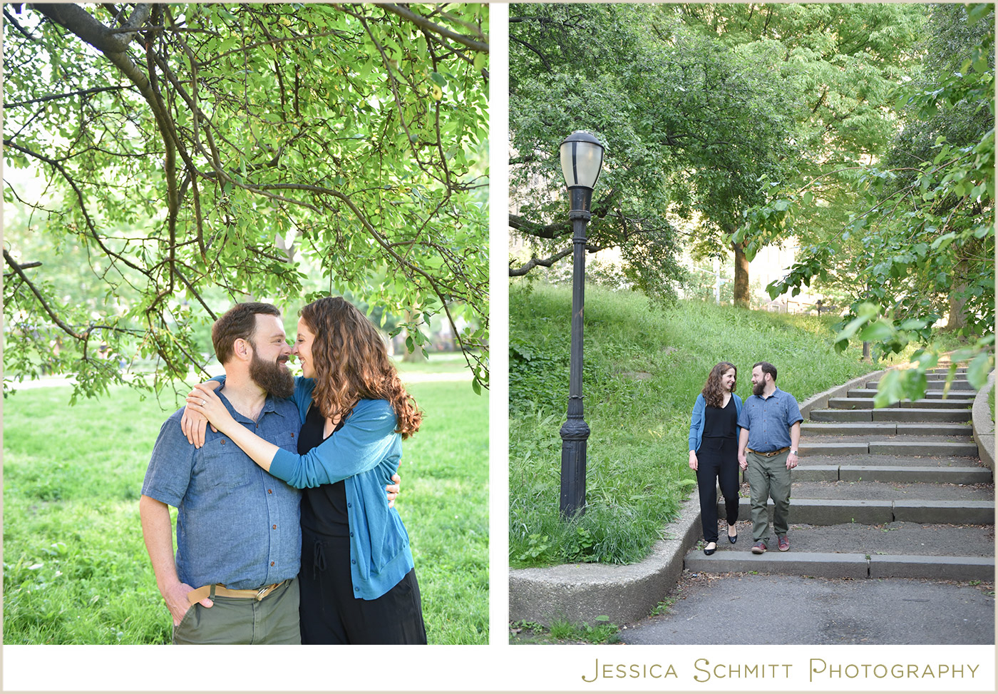 riverside park engagement photo