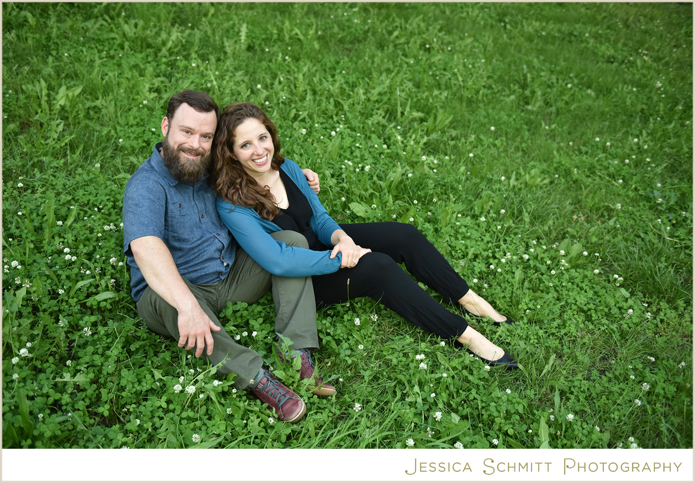 riverside park engagement photo