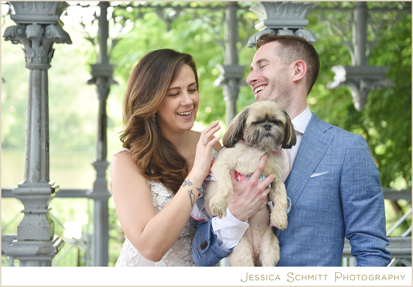 central park wedding dog