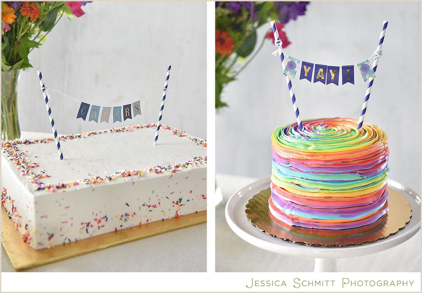 rainbow wedding cake