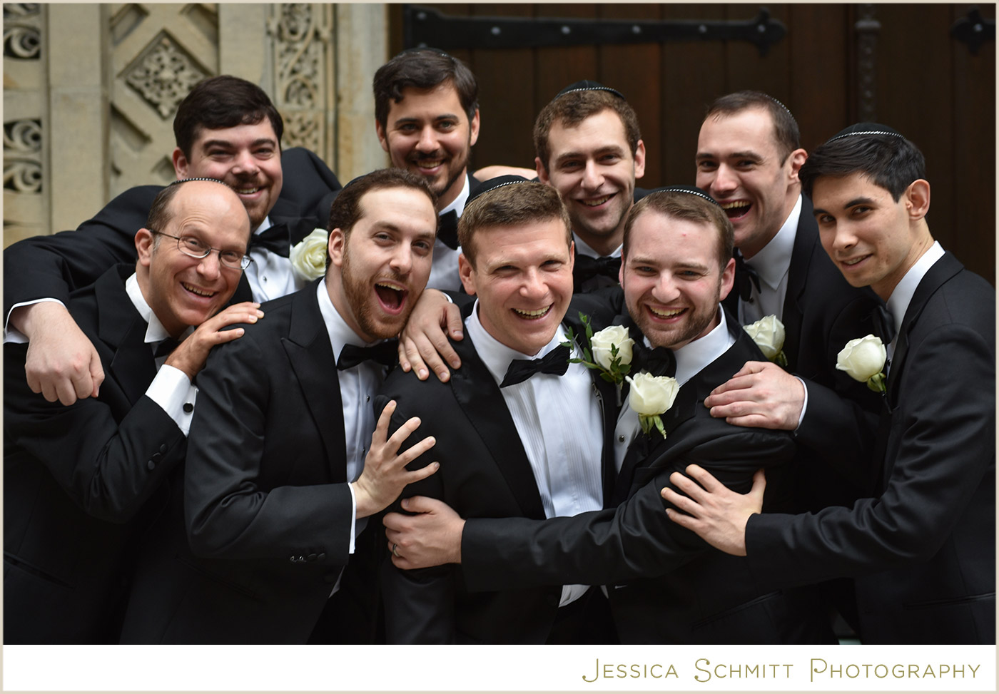 fun wedding party photo