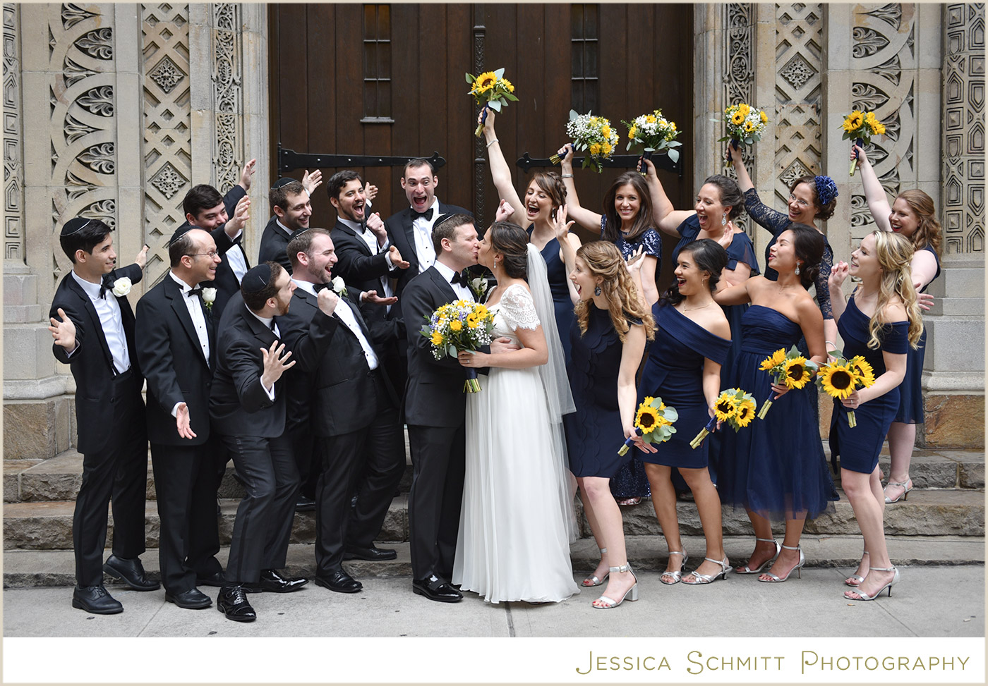 fun wedding party photo