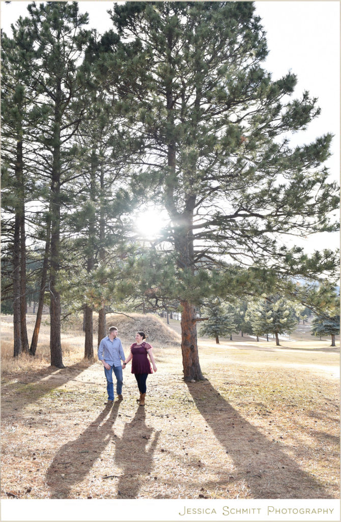 evergreen Colorado engagement photo