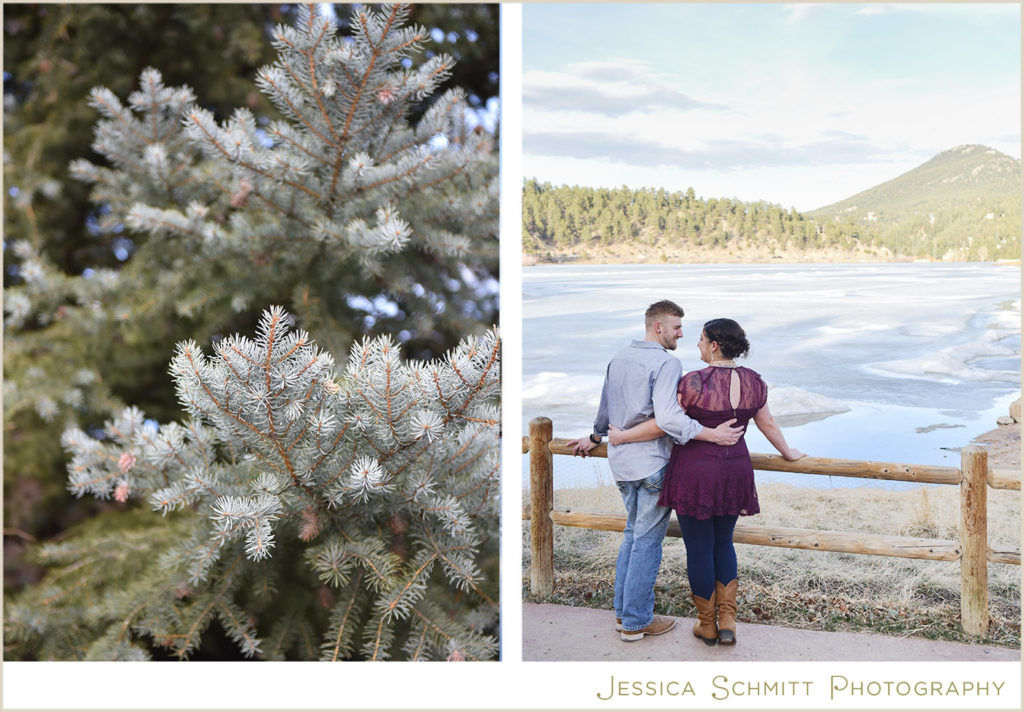 evergreen Colorado engagement photo