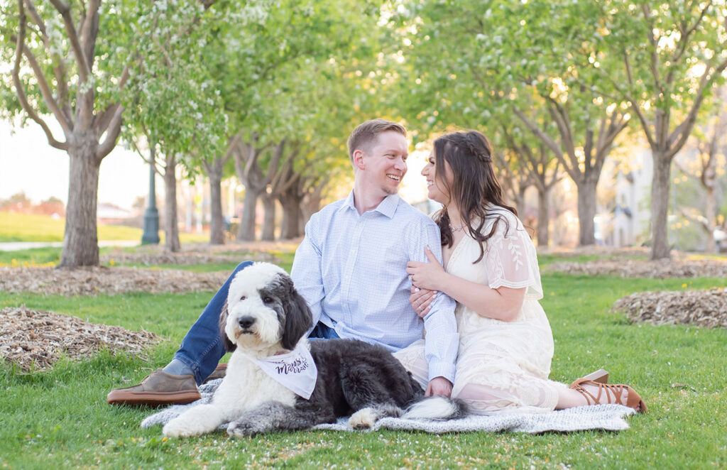 Denver engagement session with dog, colorado wedding photography