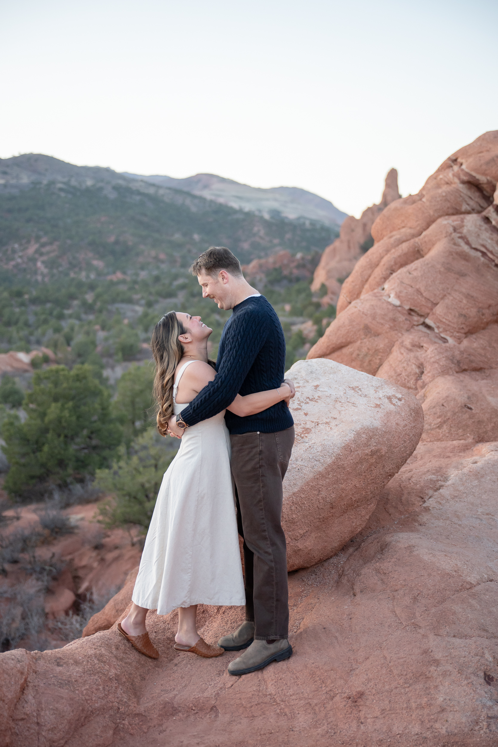 couple in love at High Point Overlook at Garden of the Gods, engagement photography