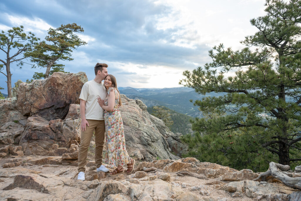 Couple at Lost Gulch Overlook, Boulder engagement photographer