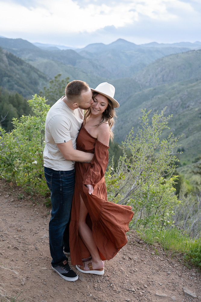 couple in love at Lookout Mountain, scenic view, denver engagement photographer