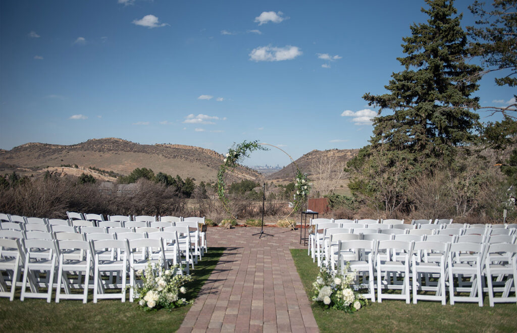 outdoor ceremony at the manor house, colorado