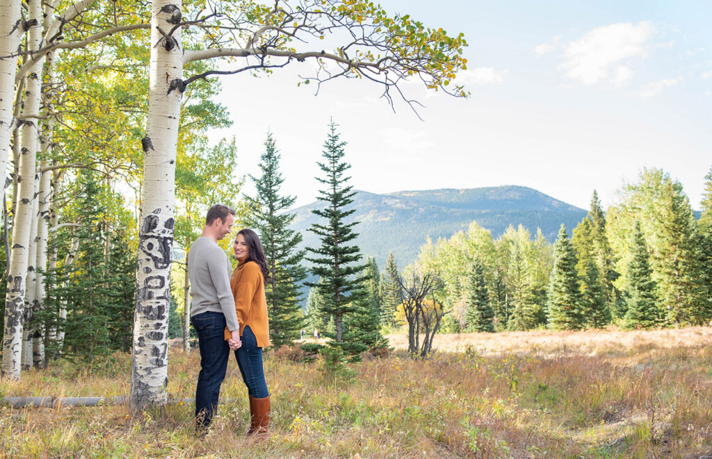 beaver brook watershed aspen trees and happy couple