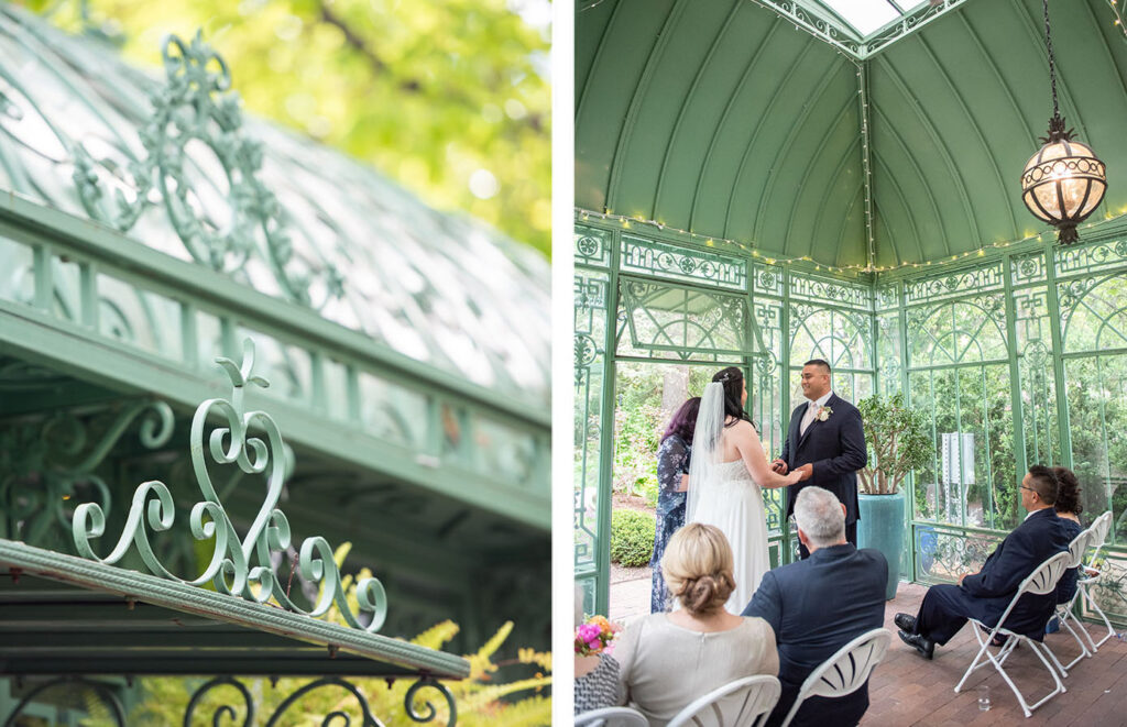 wedding ceremony at the woodland mosaic