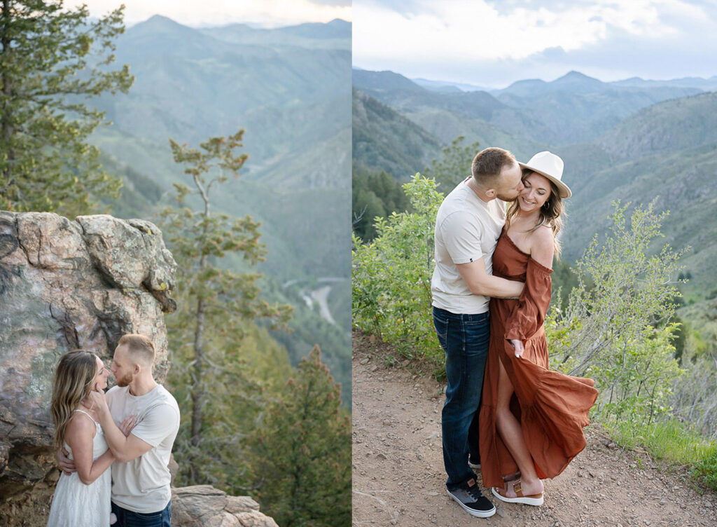 mountain engagement, couple in love at Lookout Mountain, Colorado